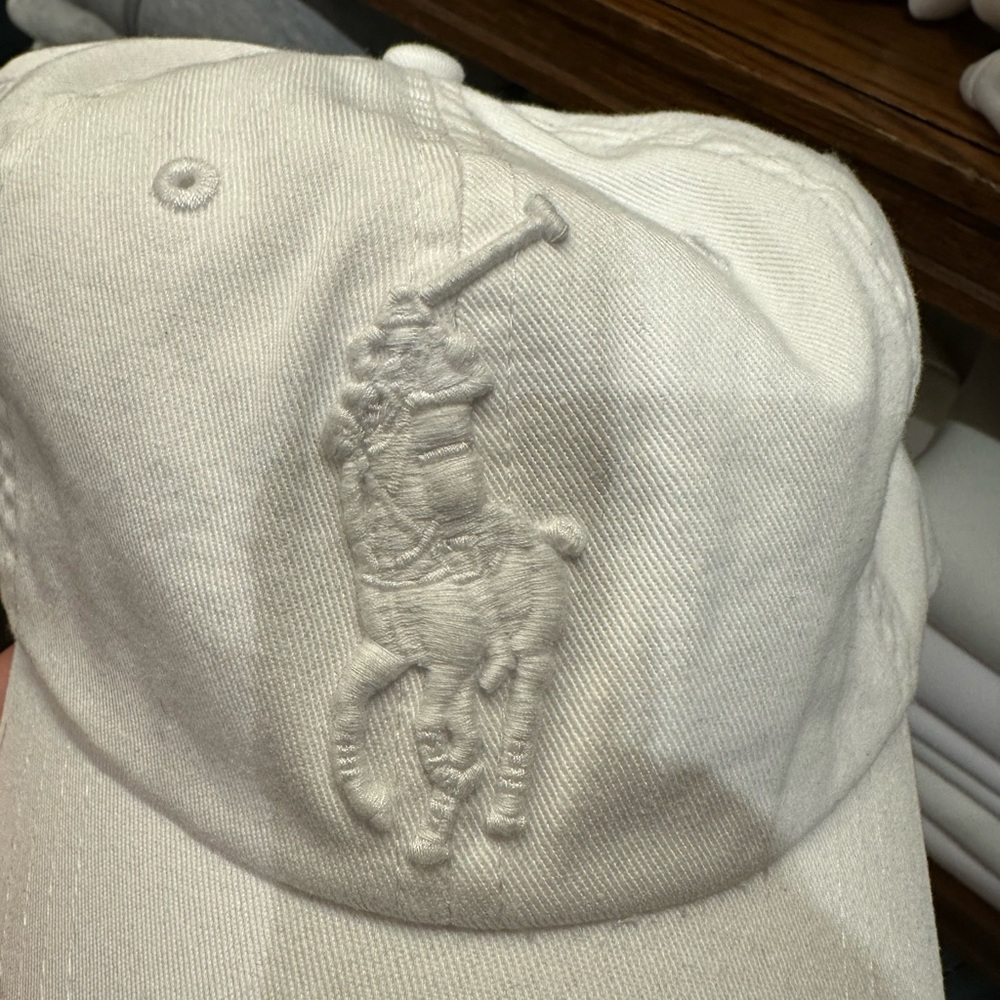 Ralph Lauren off White on off White Summer exclusive Big Pony Cap NWT